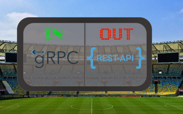 gRPC in / REST out